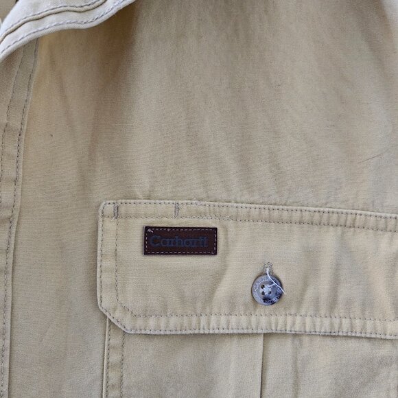 Men's Vintage Carhartt Button Down Shirt Short Sleeves Utility Top Size Medium - Picture 5 of 5